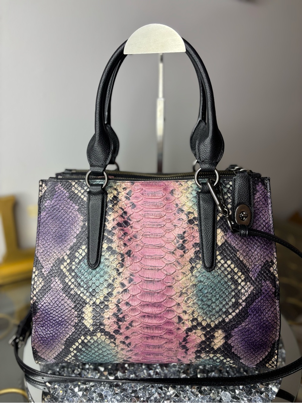 Coach 2014 limited edition Crosby multi-color python embossed carryall EUC - Picture 5 of 17